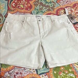 Sofia by Sofia Vergara White Bermudas with Mid-Length Design